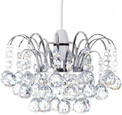 Klass Home Collection K9 Crystal Faceted Oriel Pendant Ceiling Light Shade/ Lamp Shade Chrome Finish - image 1