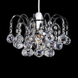 Klass Home Collection K9 Crystal Faceted Oriel Pendant Ceiling Light Shade/ Lamp Shade Chrome Finish - thumbnail 2