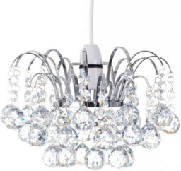 Klass Home Collection K9 Crystal Faceted Oriel Pendant Ceiling Light Shade/ Lamp Shade Chrome Finish