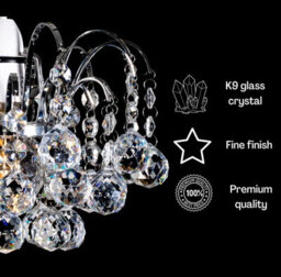Klass Home Collection K9 Crystal Faceted Oriel Pendant Ceiling Light Shade/ Lamp Shade Chrome Finish - thumbnail 4