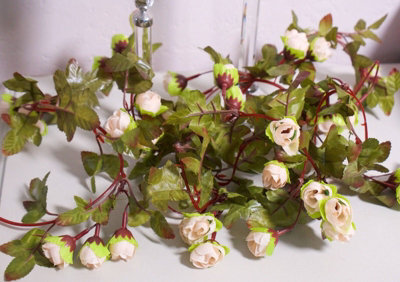 Best Artificial 7Ft Silk Mini Rose Garland / White - image 1