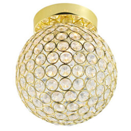 Happy Homewares Modern Polished Gold And Beaded Glass Ip44 Bathroom Ceiling Light - thumbnail 3