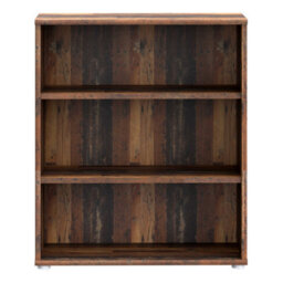 Wyld Haus Bucharest 2-Shelf Low Wide Wooden Bookcase - Vintage Oak, 730X340X854mm - thumbnail 4