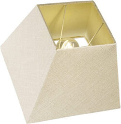 Contemporary & Sleek Soft Fabric Stylish Empire Square Linen 60W Light Fitting Lampshade Table Lamp Wall Pendant Cream 12 Inch - thumbnail 2
