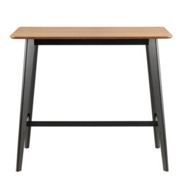 Furniture To Go Roxby Bar Table In Oak & Matte Black Base - thumbnail 2