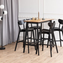 Furniture To Go Roxby Bar Table In Oak & Matte Black Base - thumbnail 4