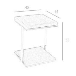Angel Cerda Modern Square Corner Table In Walnut And Chrome Steel For Stylish Interiors - thumbnail 7