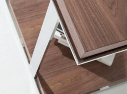 Angel Cerda Modern Square Corner Table In Walnut And Chrome Steel For Stylish Interiors - thumbnail 4