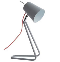 Contemporary Grey Desk Lamp - Adjustable And Stylish Metal Design With Herringbone Fabric Cable - thumbnail 2