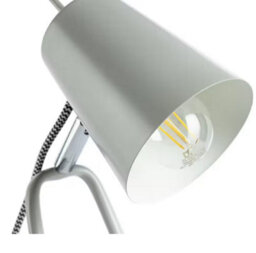 Contemporary Grey Desk Lamp - Adjustable And Stylish Metal Design With Herringbone Fabric Cable - thumbnail 4
