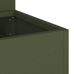 Berkfield Modern Garden Planter Olive Green 90 X 90 X 35 Cm Steel - thumbnail 9