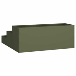 Berkfield Modern Garden Planter Olive Green 90 X 90 X 35 Cm Steel - thumbnail 5