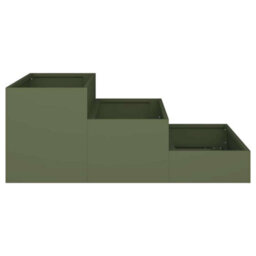Berkfield Modern Garden Planter Olive Green 90 X 90 X 35 Cm Steel - thumbnail 7