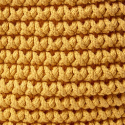 Homescapes Yellow Cotton Knitted Round Storage Basket, 42 X 37 Cm - thumbnail 3
