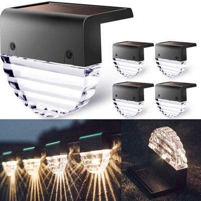Taylor & Brown 4 Pack Solar Deck Lights, Waterproof Led Solar Step & Fence Lights For Garden, Patio, Yard (Warm White) - image 1
