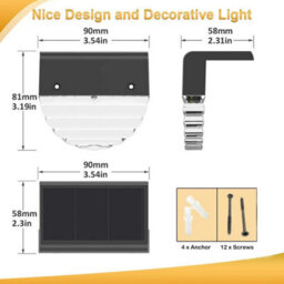 Taylor & Brown 4 Pack Solar Deck Lights, Waterproof Led Solar Step & Fence Lights For Garden, Patio, Yard (Warm White) - thumbnail 2