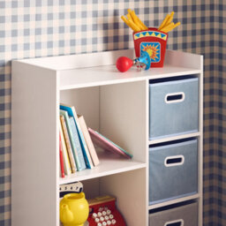 Sweeek - Children's Storage Unit With 4 Velvet Baskets Camille Blue 129.5X62X96 Cm - thumbnail 6