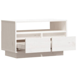 Berkfield Durable Tv Cabinet White 60X35X37 Cm Solid Wood Pine - thumbnail 7