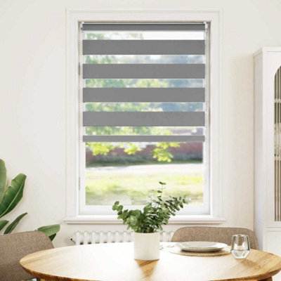 Walplus Grey Zebra Blind 50 X 100 Cm - Light Filtering Roller Blind With Hardware - image 1
