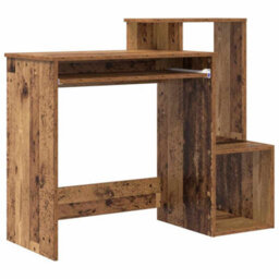 Berkfield Durable Brown Computer Desk Old Wood Engineered Wood Medium Storage