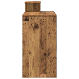 Berkfield Durable Brown Computer Desk Old Wood Engineered Wood Medium Storage - thumbnail 7