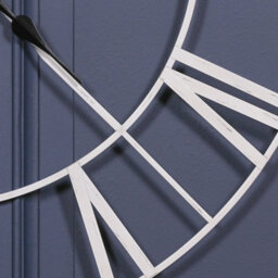 Distressed Off White Extra Large 110 Cm Wall Clock With Black Hands - thumbnail 2