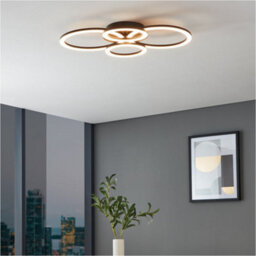 Loops Stylish Modern Black Pendant Light - 45Cm Indoor Ceiling Fixture For Home Decor - thumbnail 1