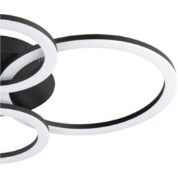 Loops Stylish Modern Black Pendant Light - 45Cm Indoor Ceiling Fixture For Home Decor - thumbnail 5