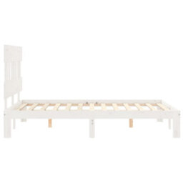 Berkfield Bed Frame Without Mattress White Small Double Solid Wood Pine - thumbnail 7
