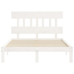 Berkfield Bed Frame Without Mattress White Small Double Solid Wood Pine - thumbnail 6