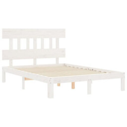Berkfield Bed Frame Without Mattress White Small Double Solid Wood Pine - thumbnail 5