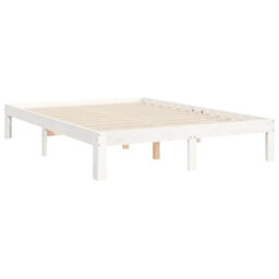 Berkfield Bed Frame Without Mattress White Small Double Solid Wood Pine - thumbnail 9