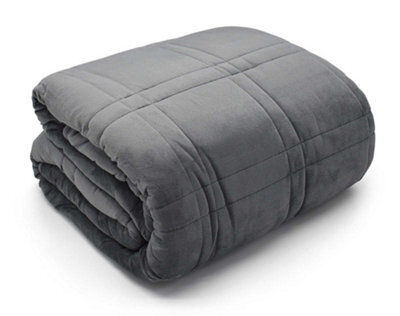 Velosso Thermal Cosy Charcoal Soft Velour Blanket, Machine Washable Throw For Sofa, Bed, 60Cm X 80Cm - Charcoal