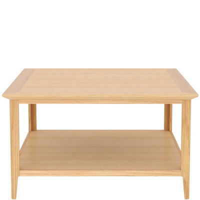 Rest Relax Keswick Oak Square Coffee Table With Shelf Beige - image 1