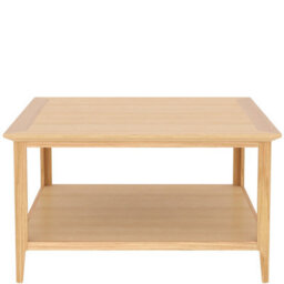 Rest Relax Keswick Oak Square Coffee Table With Shelf Beige - thumbnail 2