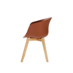 Nordlys Set Of 4 Wood And Terracotta Polypropylene Dining Chairs Modern Design Style Dining Room - thumbnail 9