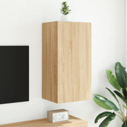 Berkfield Tv Wall Cabinet With Led Lights Sonoma Oak 40.5X35X80 Cm - thumbnail 4