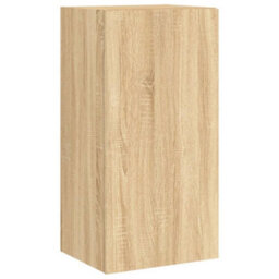 Berkfield Tv Wall Cabinet With Led Lights Sonoma Oak 40.5X35X80 Cm - thumbnail 7
