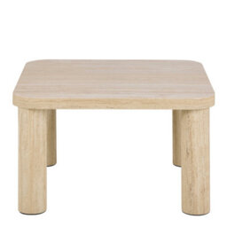Wyld Haus Frankfurt Square Travertine Effect Coffee Table Rounded Corners Natural - thumbnail 3