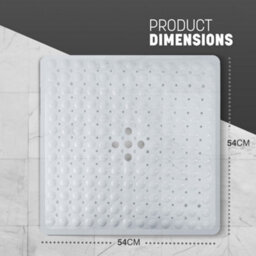 Keplin Non-Slip Rubber 54X54Cm Shower Mat, 200 Suction Cups, Bpa, Latex Free, Machine Washable, Clear - thumbnail 2