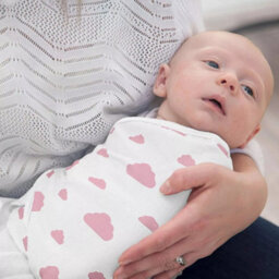 Ameha Pink 100% Cotton Baby Swaddle Wraps 0-3 Months Swaddle Wrap Cloud & Star Pattern For New Born Baby Pack Of 2 - thumbnail 3