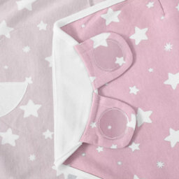 Ameha Pink 100% Cotton Baby Swaddle Wraps 0-3 Months Swaddle Wrap Cloud & Star Pattern For New Born Baby Pack Of 2 - thumbnail 6