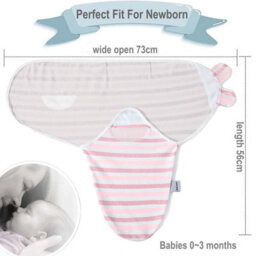 Ameha Pink 100% Cotton Baby Swaddle Wraps 0-3 Months Swaddle Wrap Cloud & Star Pattern For New Born Baby Pack Of 2 - thumbnail 9