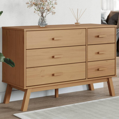 Walplus Drawer Cabinet Olden Brown Solid Wood Pine - image 1