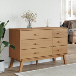Walplus Drawer Cabinet Olden Brown Solid Wood Pine - thumbnail 3