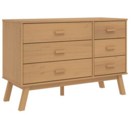 Walplus Drawer Cabinet Olden Brown Solid Wood Pine - thumbnail 2