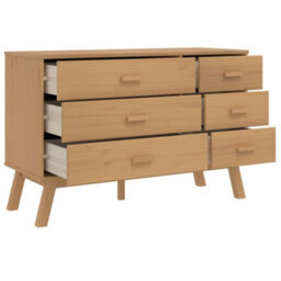 Walplus Drawer Cabinet Olden Brown Solid Wood Pine - thumbnail 6