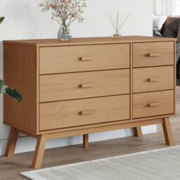 Walplus Drawer Cabinet Olden Brown Solid Wood Pine
