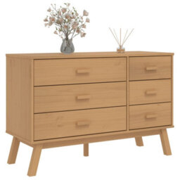 Walplus Drawer Cabinet Olden Brown Solid Wood Pine - thumbnail 4