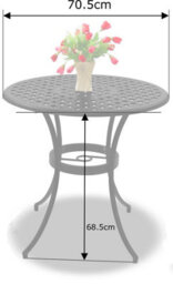 Centurion Supports Prego Black Garden And Patio Cast Aluminium Bistro Table - thumbnail 4